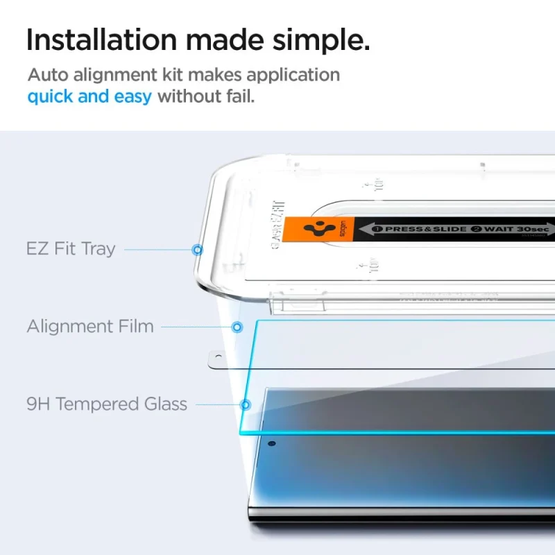 Szkło hartowane Spigen Glas.tR EZ Fit na Samsung Galaxy S24 Ultra - 2 szt. - obrazek 9