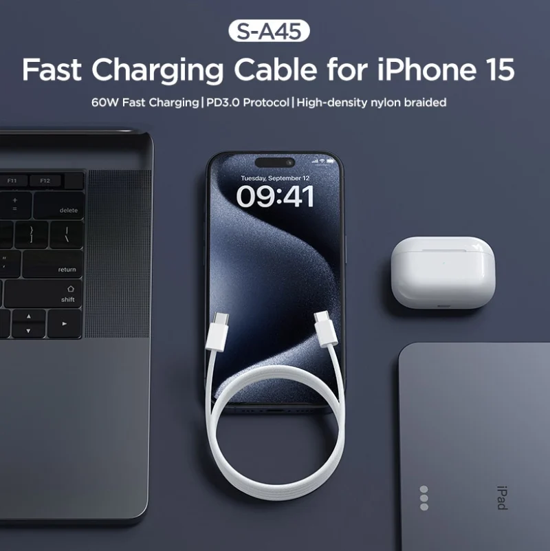 Kabel Joyroom Ben Series S-A45 USB-C / USB-C 60W 1 m - biały - obrazek 9