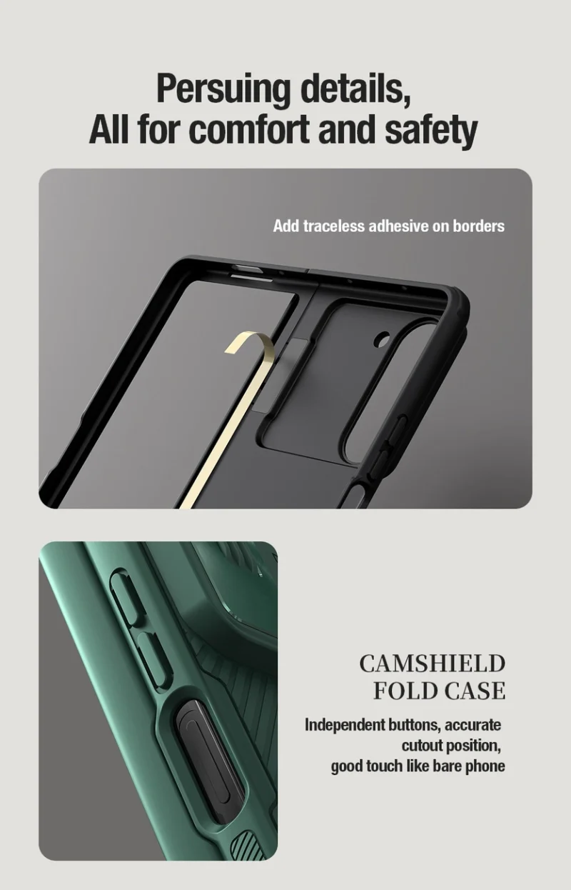 Etui Nillkin CamShield Fold Case na Samsung Galaxy Z Fold 5 z dodatkowym uchwytem na rysik - czarne - obrazek 15