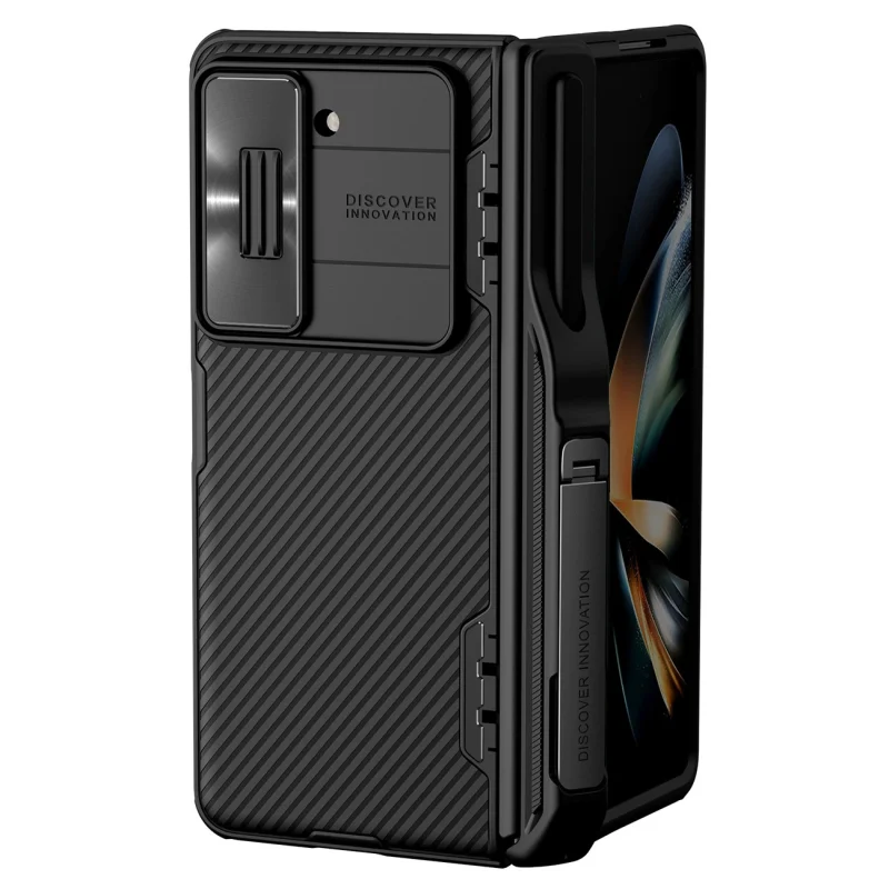 Etui Nillkin CamShield Fold Case na Samsung Galaxy Z Fold 5 z dodatkowym uchwytem na rysik - czarne - obrazek 2