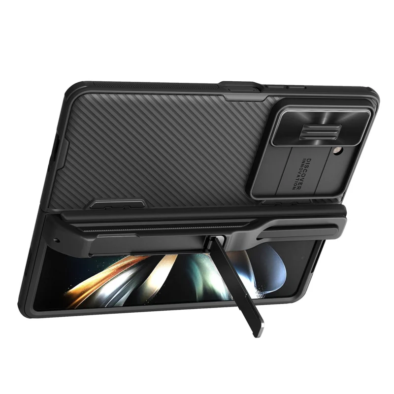 Etui Nillkin CamShield Fold Case na Samsung Galaxy Z Fold 5 z dodatkowym uchwytem na rysik - czarne - obrazek 3