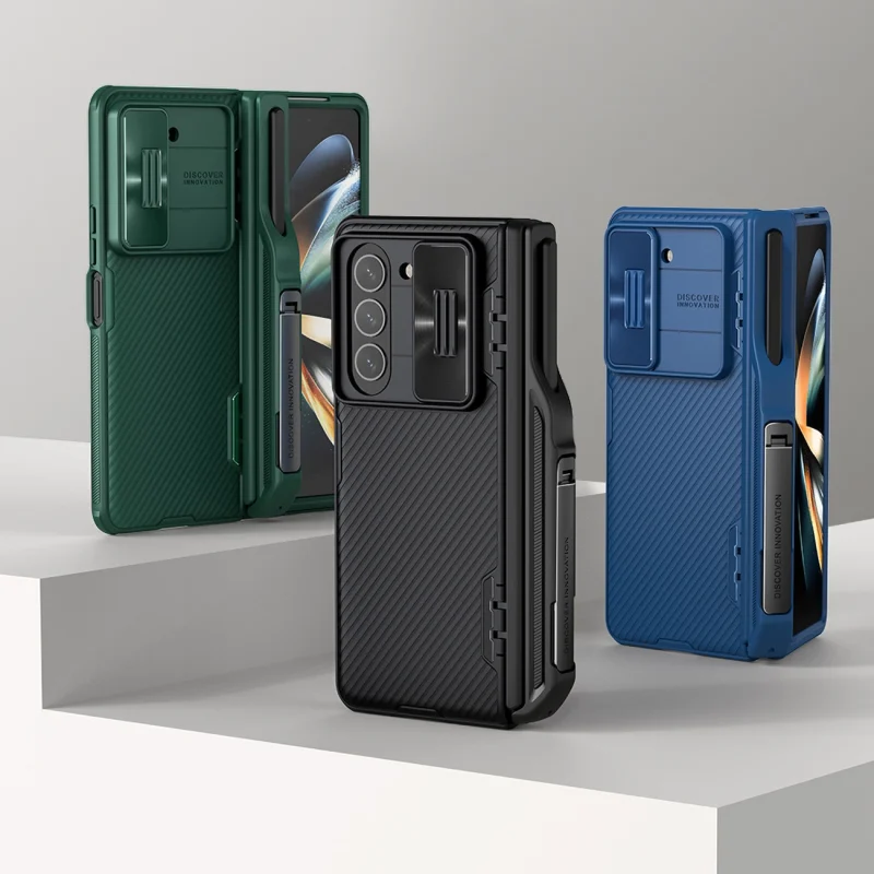 Etui Nillkin CamShield Fold Case na Samsung Galaxy Z Fold 5 z dodatkowym uchwytem na rysik - czarne - obrazek 6