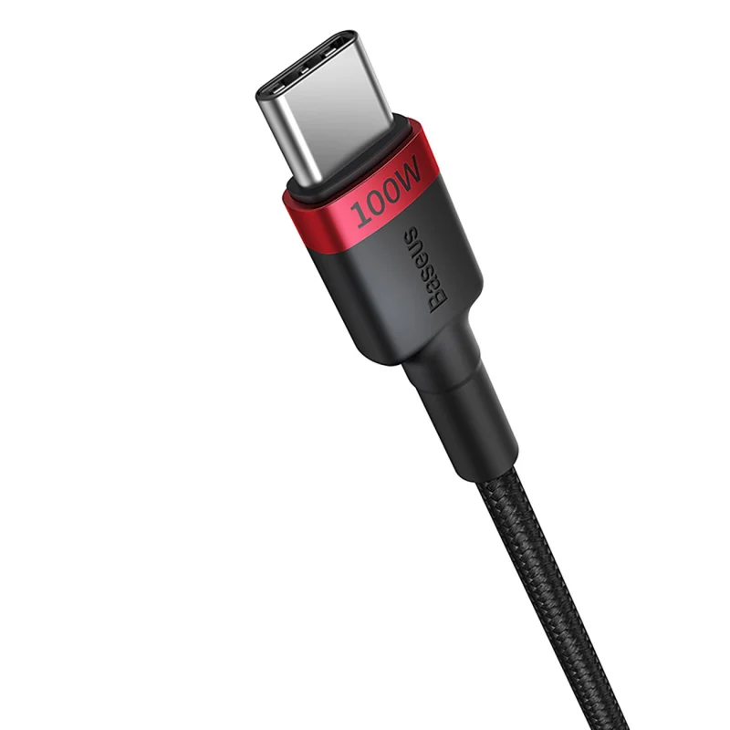 Kabel Baseus Cafule USB-C / USB-C 100W 2 m - czerwono-czarny i czarno-szary (2 szt.) - obrazek 3