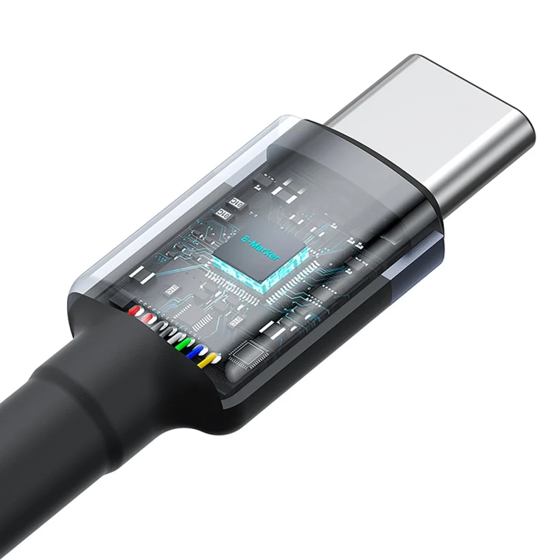 Kabel Baseus Cafule USB-C / USB-C 100W 2 m - czerwono-czarny i czarno-szary (2 szt.) - obrazek 6