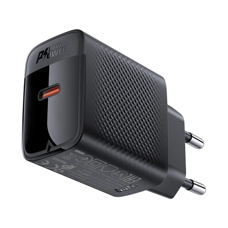 Ładowarka Acefast A82 sieciowa GaN USB-C PD 20W - czarna - obrazek 2