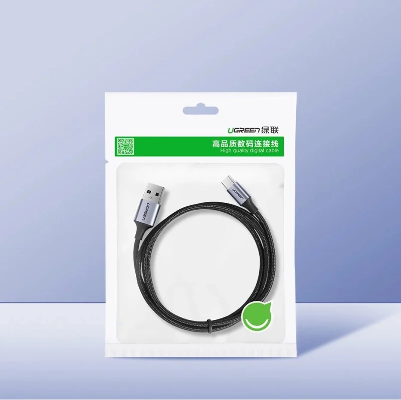 Kabel Ugreen US288 60127 USB-A / USB-C QC 3.0 3A 1.5m - szary - obrazek 9