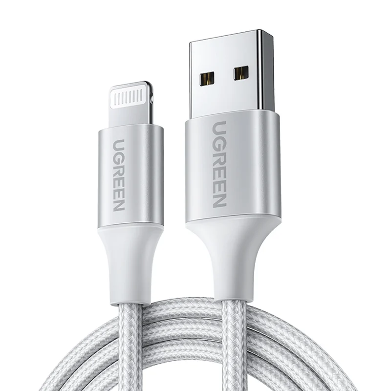 Kabel Ugreen US199 60163 USB-A / Lightning MFi 2m - srebrny