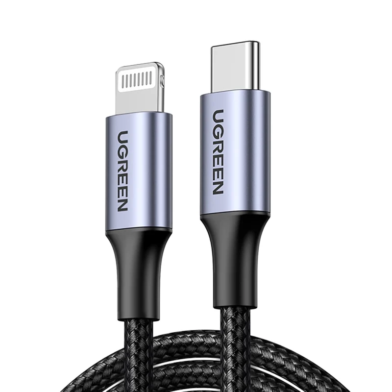 Kabel Ugreen US304 60760 Lightning - USB-C 2.0 MFi 1.5 m - szary