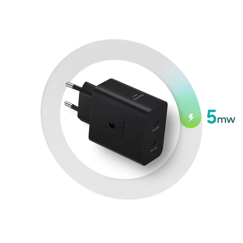 Ładowarka Samsung Power Adapter Duo EP-T5020XBEGEU sieciowa 2x USB-C 50W - czarna - obrazek 7