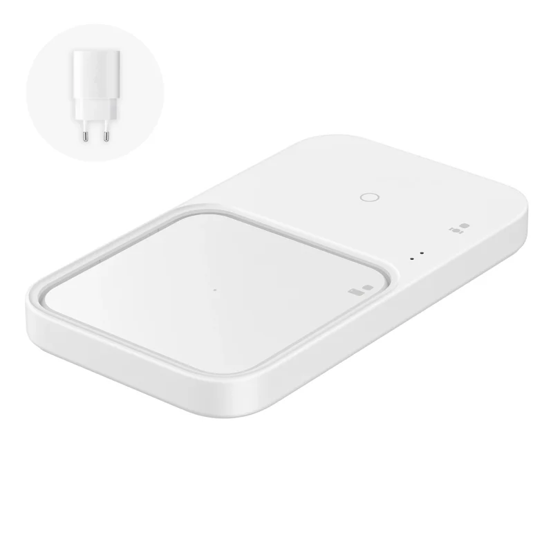 Ładowarka Samsung Wireless Charger Duo EP-P5400TWEGEU indukcyjna 15W - biała + ładowarka sieciowa + kabel