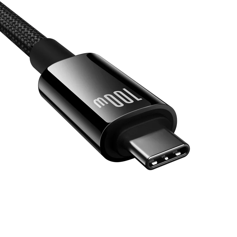 Kabel Baseus Tungsten Gold USB-C 3.2 / USB-C 3.2 100W 4K 60Hz 1.5m - czarny - obrazek 2