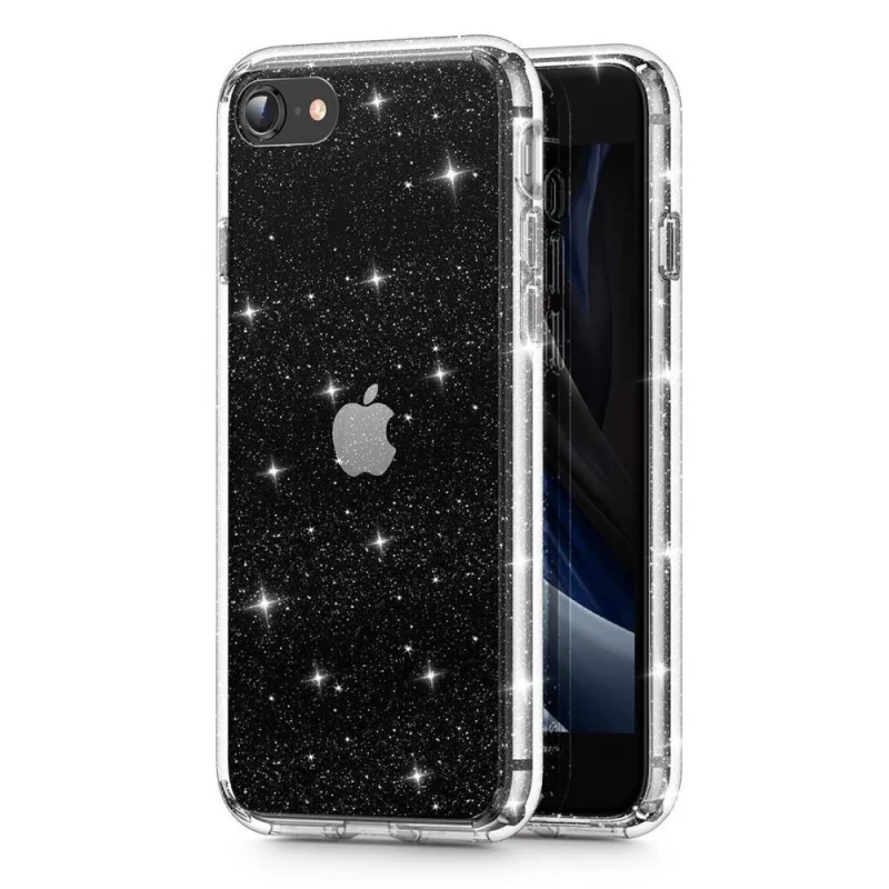 Etui Tech-Protect Glitter iPhone 7 / 8 / SE 2020 / 2022 - przezroczysto-srebrne