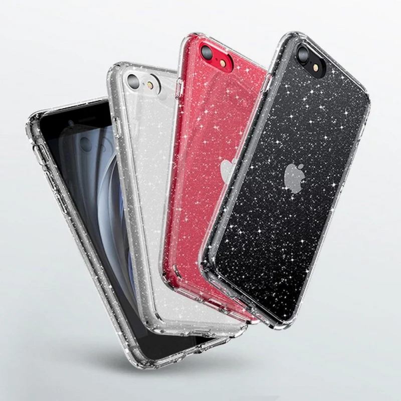 Etui Tech-Protect Glitter iPhone 7 / 8 / SE 2020 / 2022 - przezroczysto-srebrne - obrazek 5