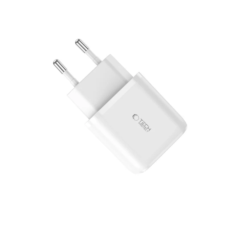 Ładowarka Tech-Protect C20W sieciowa USB-C PD 20W / USB-A QC 3.0 - biała - obrazek 4