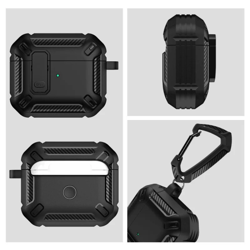 Etui Tech-Protect X-Carbo na AirPods Pro 1 / 2 - czarne - obrazek 6