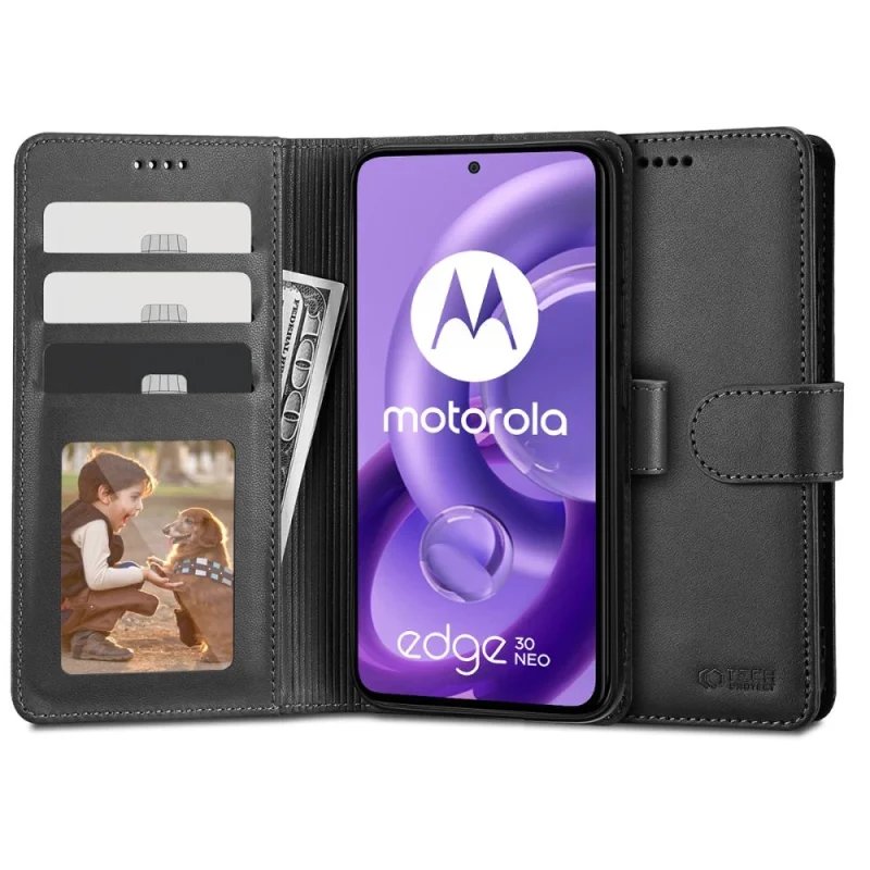 Etui Tech-Protect Wallet na Motorola Edge 30 Neo - czarne