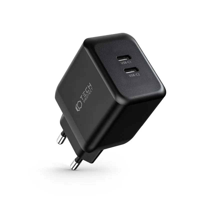 Ładowarka Tech-Protect C35W-2 sieciowa 2x USB-C PD 35W - czarna - obrazek 2