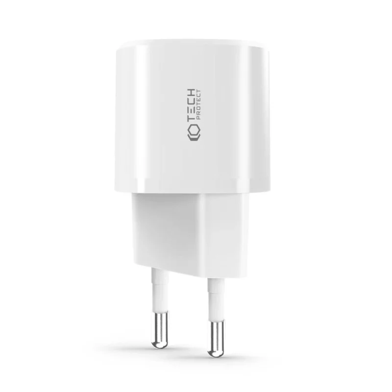 Ładowarka Tech-Protect C20W sieciowa mini USB-C PD 20W / USB-A QC 3.0 - biała - obrazek 2