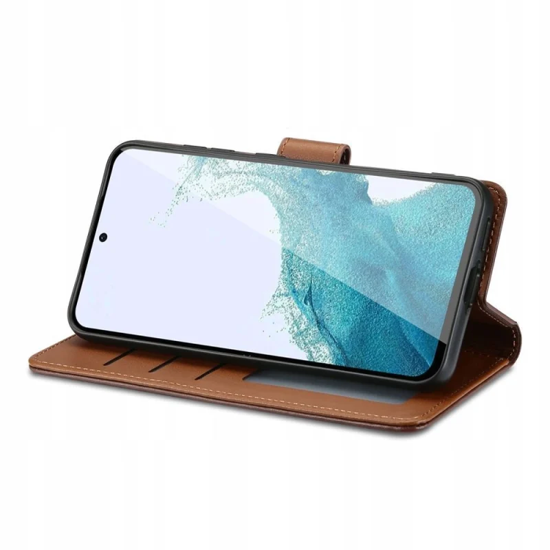 Etui Tech-Protect Wallet na Samsung Galaxy A14 4G / 5G - brązowe - obrazek 2