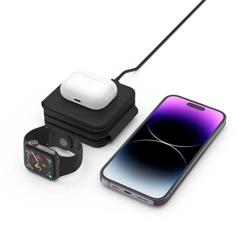 Ładowarka Tech-Protect QI15W-A24 indukcyjna MagSafe 3w1 na smartfon / AirPods / Apple Watch - czarna - obrazek 6