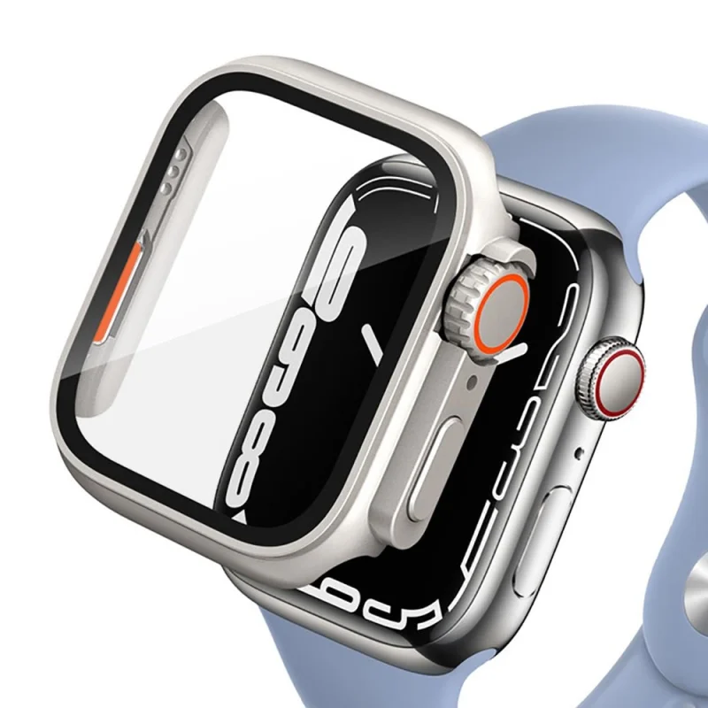 Etui Tech-Protect Defense360 na Apple Watch 7 / 8 / 9 (45 mm) - tytanowo-pomarańczowe