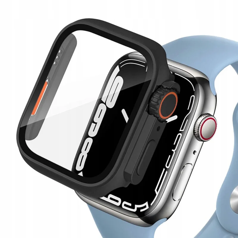 Etui Tech-Protect Defense360 na Apple Watch 7 / 8 / 9 (45 mm) - czarno-pomarańczowy