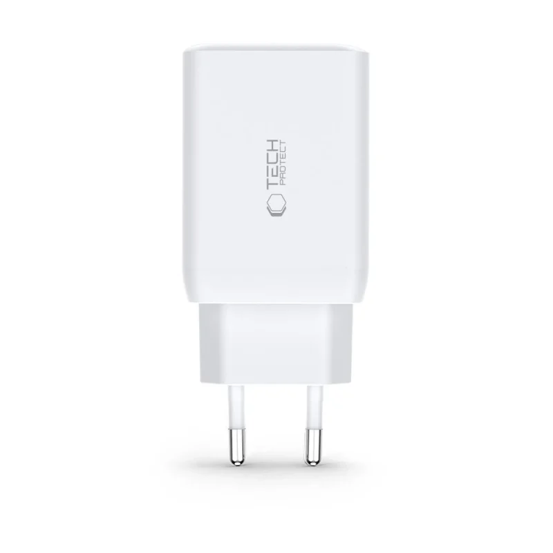 Ładowarka Tech-Protect C65W sieciowa 2x USB-C PD 65W / USB-A QC 3.0 - biała - obrazek 3