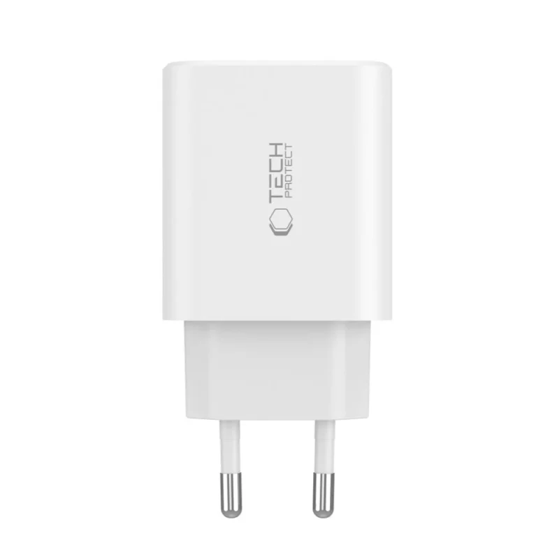 Ładowarka Tech-Protect NC30W sieciowa 2x USB-C PD 30W / USB-A QC 3.0 - czarna - obrazek 2