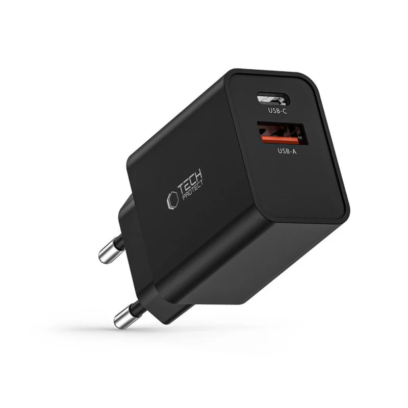 Ładowarka Tech-Protect NC30W sieciowa USB-C PD 30W / USB-A QC 3.0 - czarna - obrazek 6