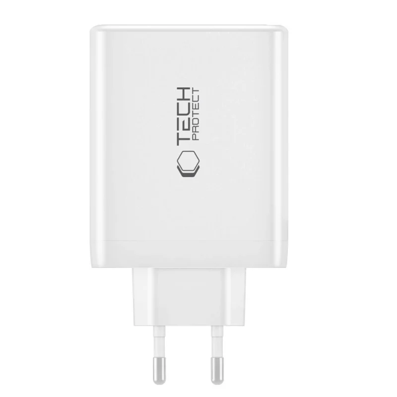 Ładowarka Tech-Protect NC100W-GAN sieciowa GaN 3x USB-C PD 100W / USB-A QC 3.0 - biała - obrazek 2