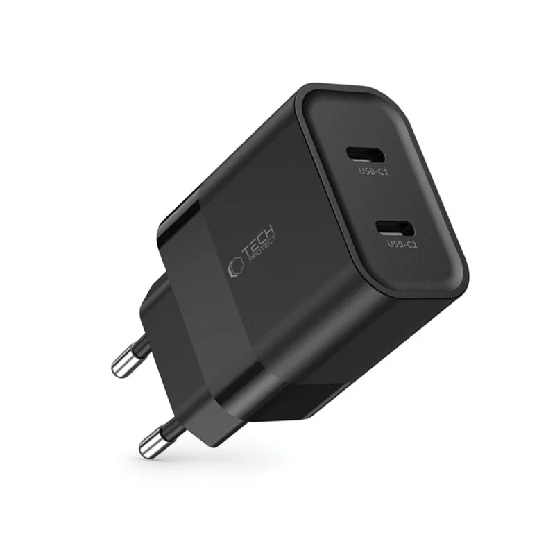 Ładowarka Tech-Protect C20W sieciowa 2x USB-C PD 20W - czarna - obrazek 4