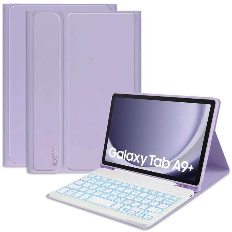 Etui Tech-Protect SC Pen + Keyboard z klawiaturą na Samsung Galaxy Tab A9+ 11" X210 / X215 / X216 - fioletowe