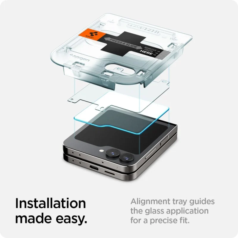 Szkło hartowane Spigen Glas.tR EZ Fit na Samsung Galaxy Z Flip 6 - 2 szt. - obrazek 10