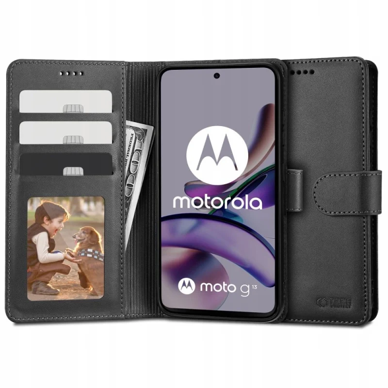 Etui Tech-Protect Wallet na Motorola Moto G13 / G23 / G53 5G - czarne