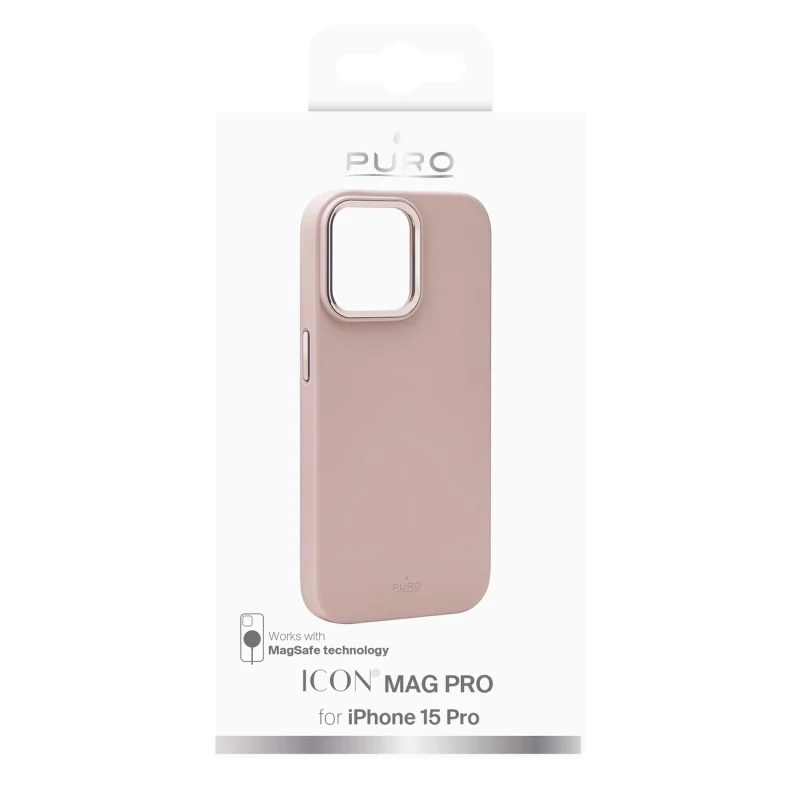 Etui silikonowe Puro Icon Mag Pro MagSafe do iPhone 15 Pro - różowe - obrazek 2