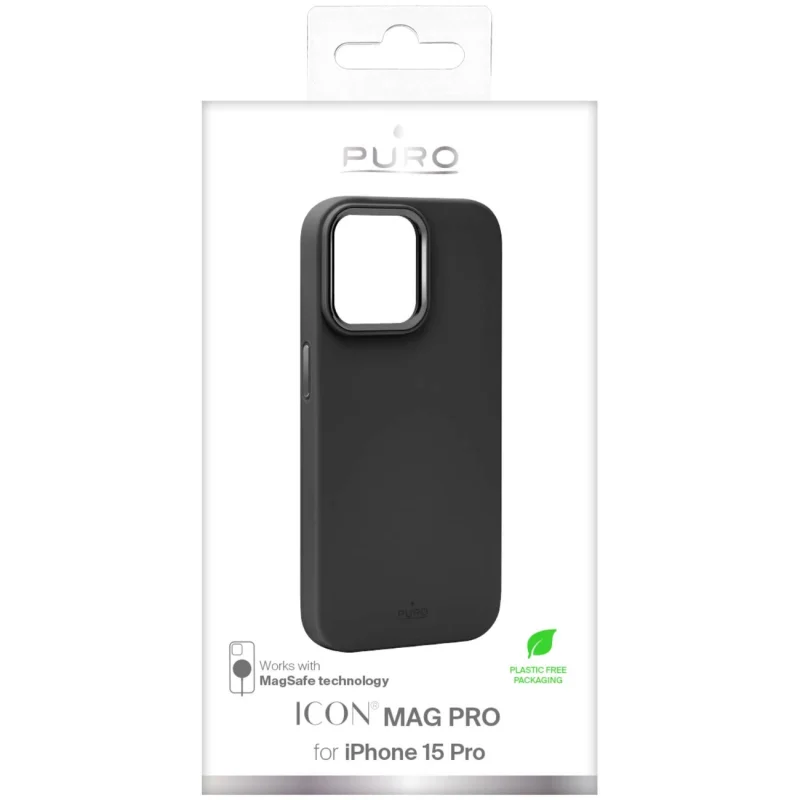 Etui silikonowe Puro Icon Mag Pro MagSafe do iPhone 15 Pro - czarne - obrazek 2