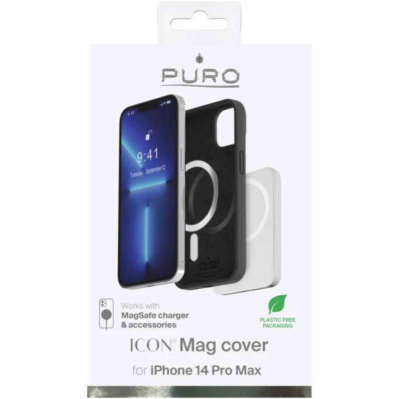 Etui silikonowe Puro Icon Mag MagSafe do iPhone 14 Pro Max - czarne - obrazek 2