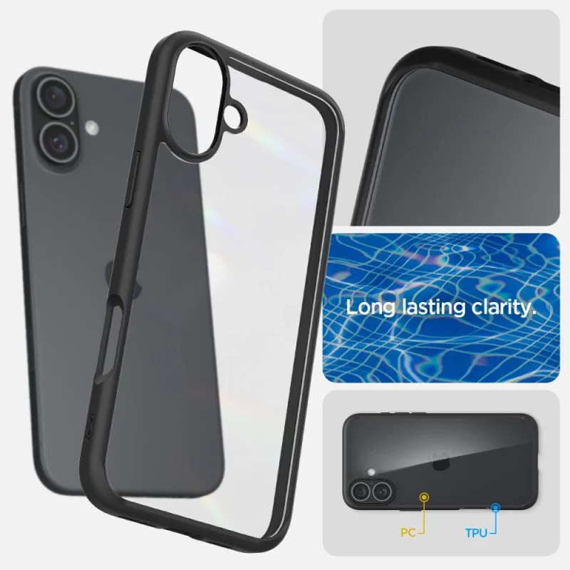 Etui Spigen Ultra Hybrid na iPhone 16 - czarny mat - obrazek 11