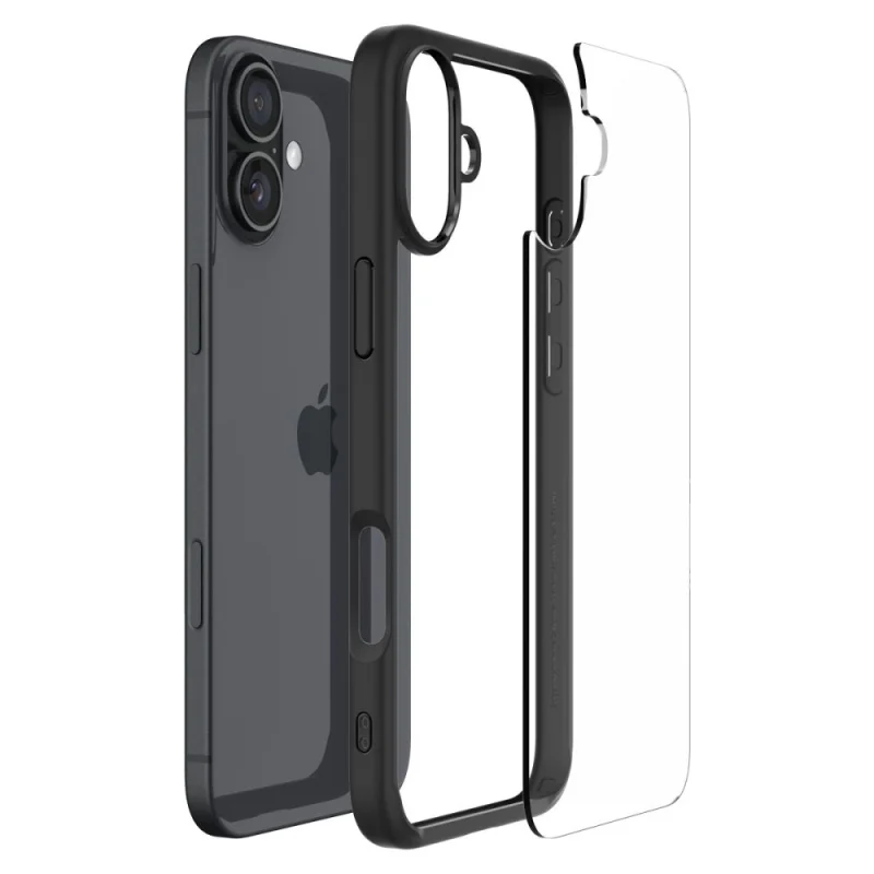 Etui Spigen Ultra Hybrid na iPhone 16 - czarny mat - obrazek 8