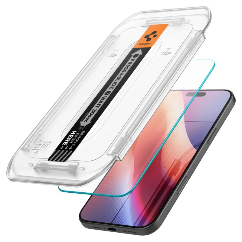 Szkło hartowane Spigen Glas.tR EZ Fit na iPhone 16 Pro - obrazek 2