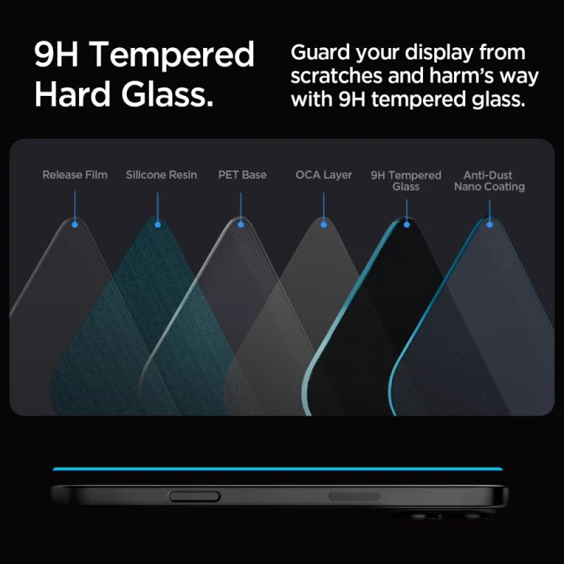 Szkło hartowane Spigen Glas.tR EZ Fit Privacy na iPhone 16 Pro - 2 szt. - obrazek 11