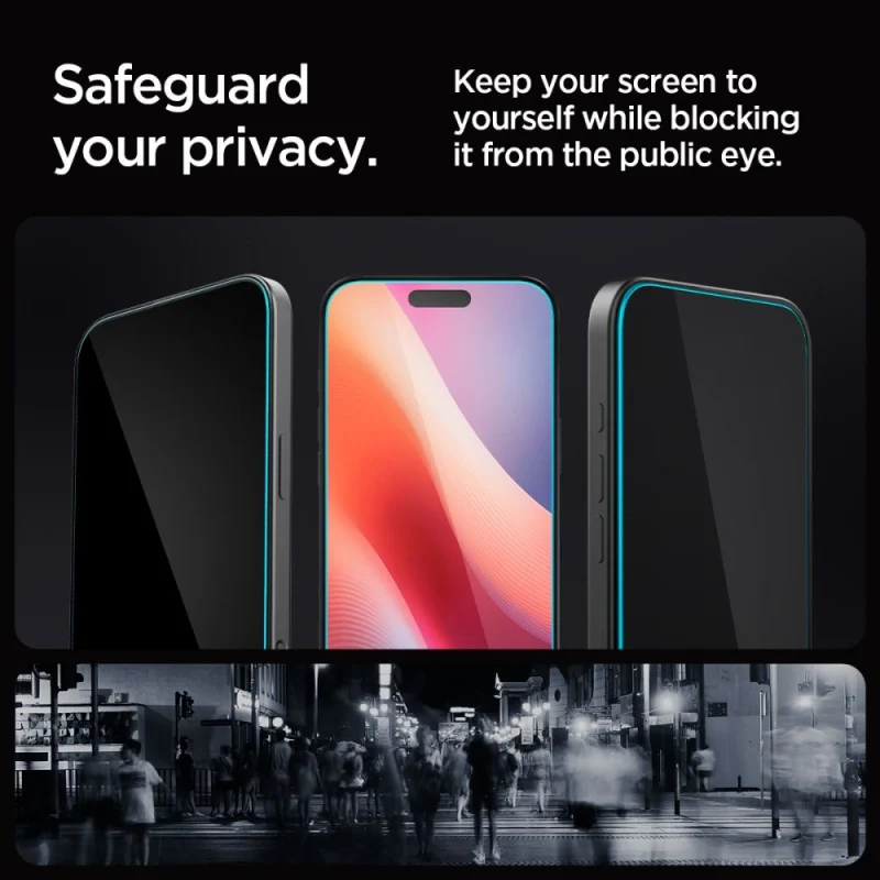 Szkło hartowane Spigen Glas.tR EZ Fit Privacy na iPhone 16 Pro - 2 szt. - obrazek 12