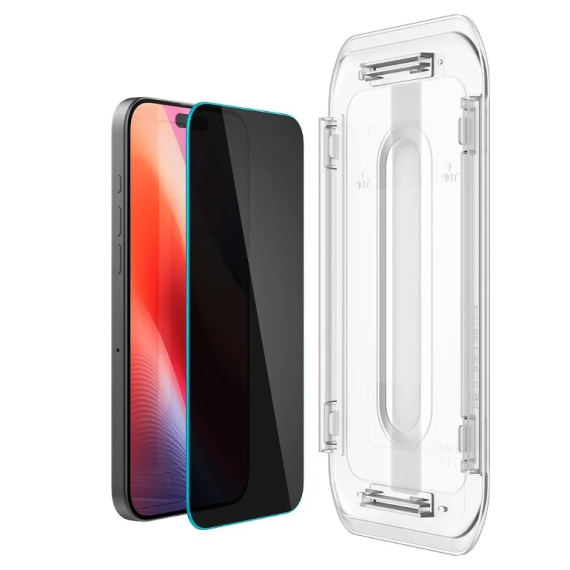 Szkło hartowane Spigen Glas.tR EZ Fit Privacy na iPhone 16 Pro - 2 szt. - obrazek 3