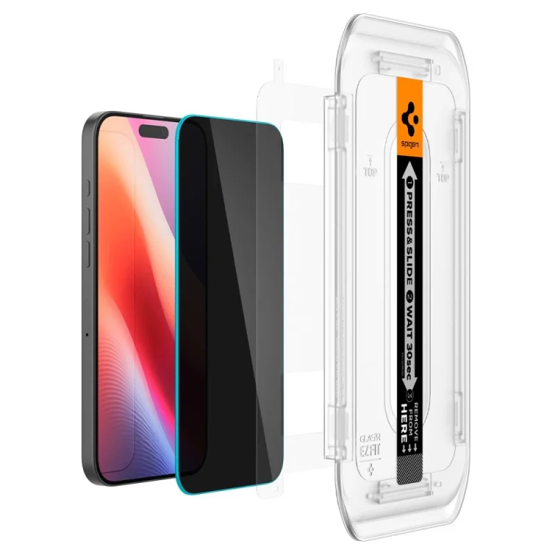 Szkło hartowane Spigen Glas.tR EZ Fit Privacy na iPhone 16 Pro - 2 szt. - obrazek 8