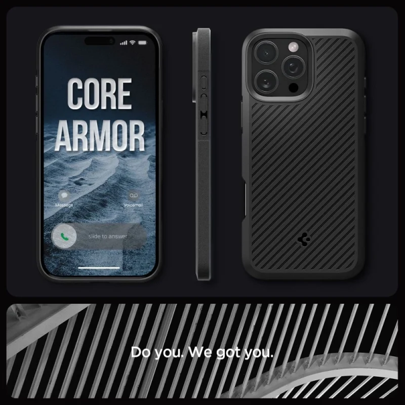 Etui Spigen Core Armor na iPhone 16 Pro - czarny mat - obrazek 11