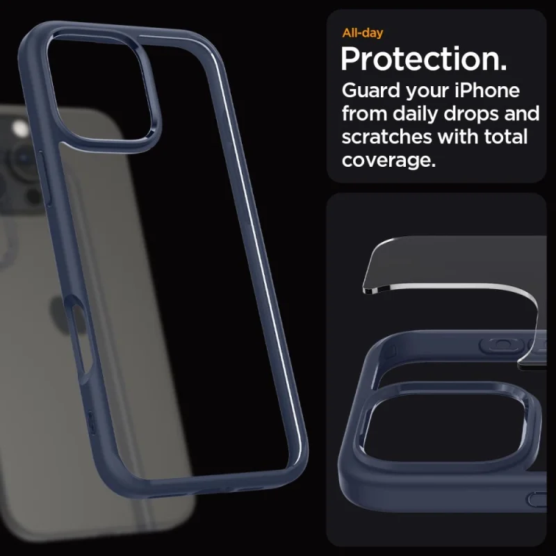 Etui Spigen Ultra Hybrid na iPhone 16 Pro - niebieskie - obrazek 14