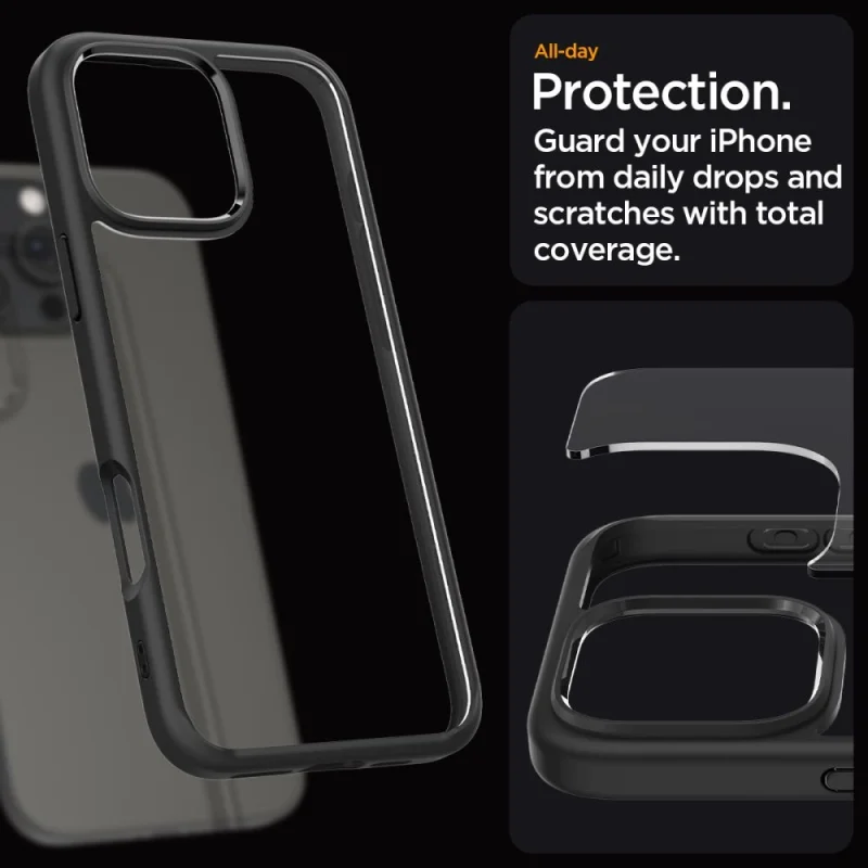 Etui Spigen Ultra Hybrid na iPhone 16 Pro - czarny mat - obrazek 14