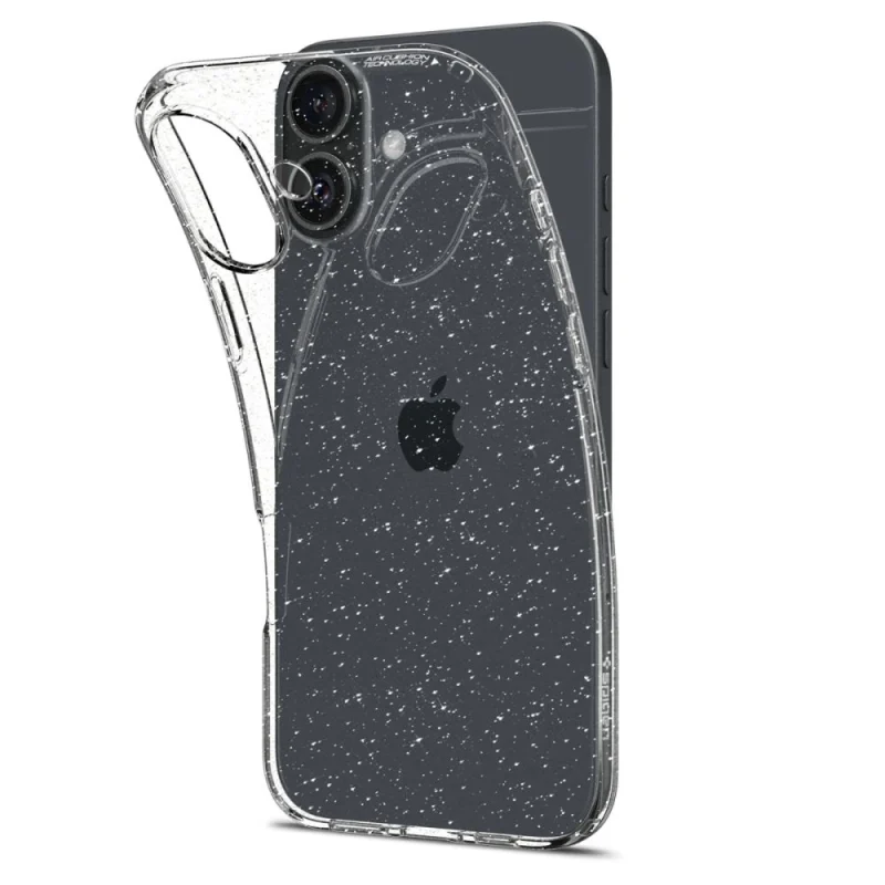 Etui Spigen Liquid Crystal na iPhone 16 Plus - przezroczysto-brokatowe - obrazek 3