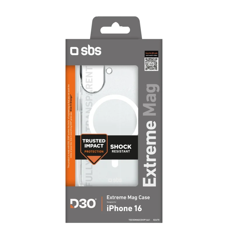 Etui SBS Extreme Mag D3O MagSafe do iPhone 16 - przezroczyste - obrazek 2