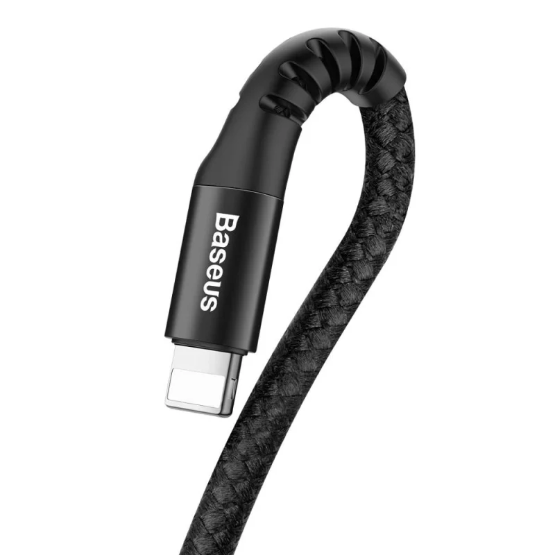 Kabel Baseus Fish Eye sprężynowy USB-A / Lightning 2A 1m - czarny - obrazek 5